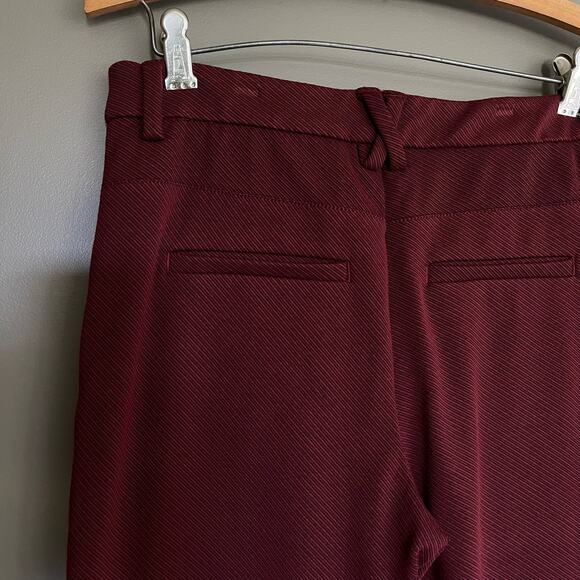 Anthropologie The Essential‎ Twill Trousers Burgundy Red Purple Size 4 Flare Leg - Picture 11 of 16